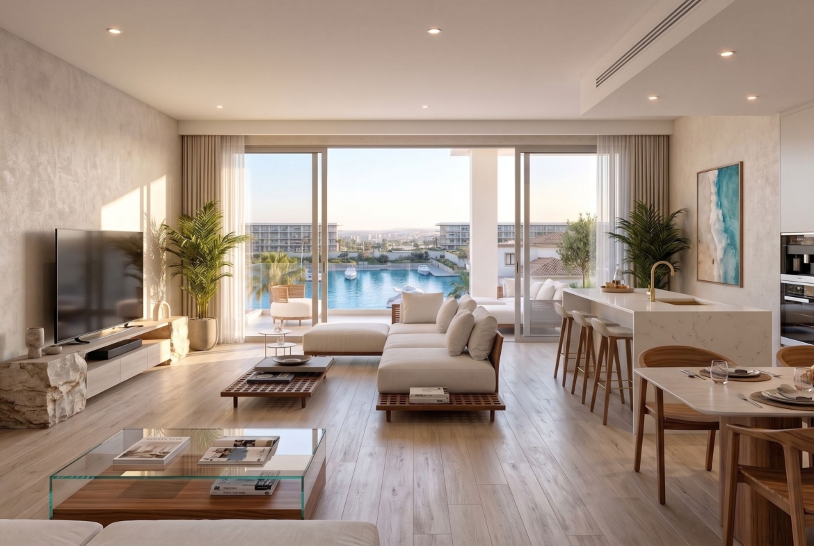 شاليه فندقي فاخر بإطلالة بانورامية على المارينا في مراسي (Marina Front)