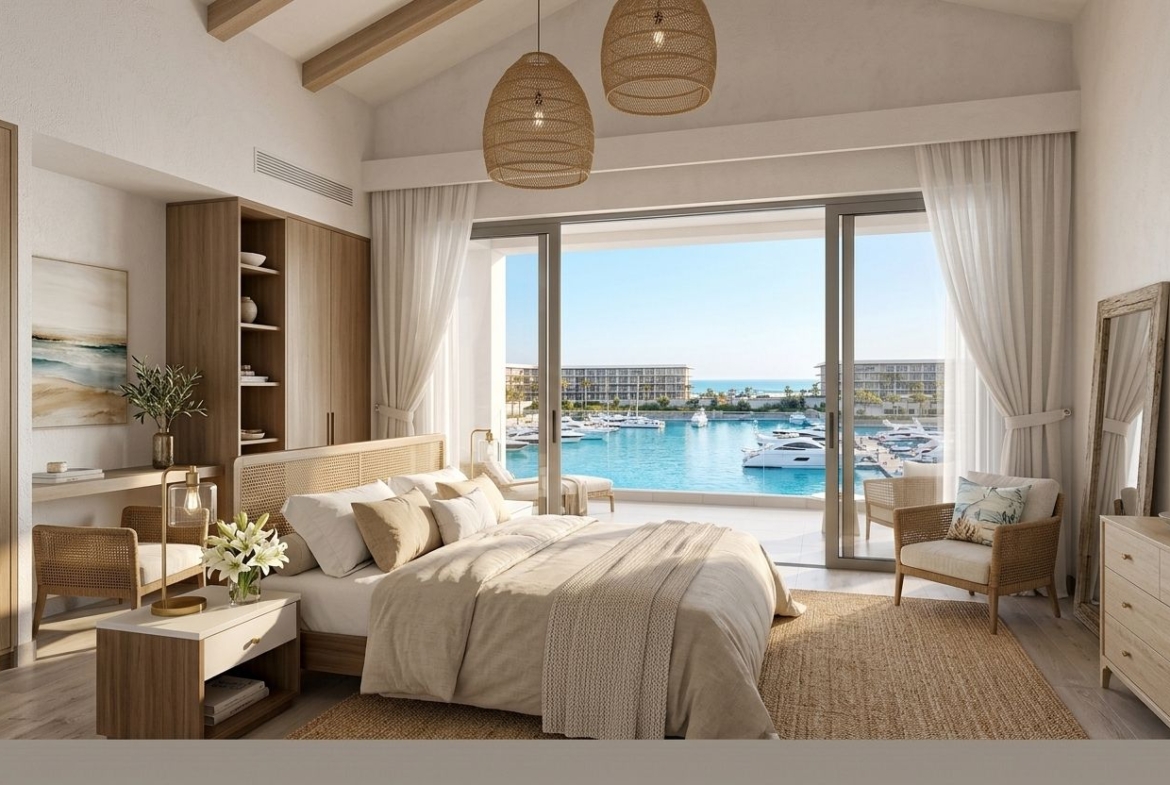 شاليه فندقي فاخر بإطلالة بانورامية على المارينا في مراسي (Marina Front)