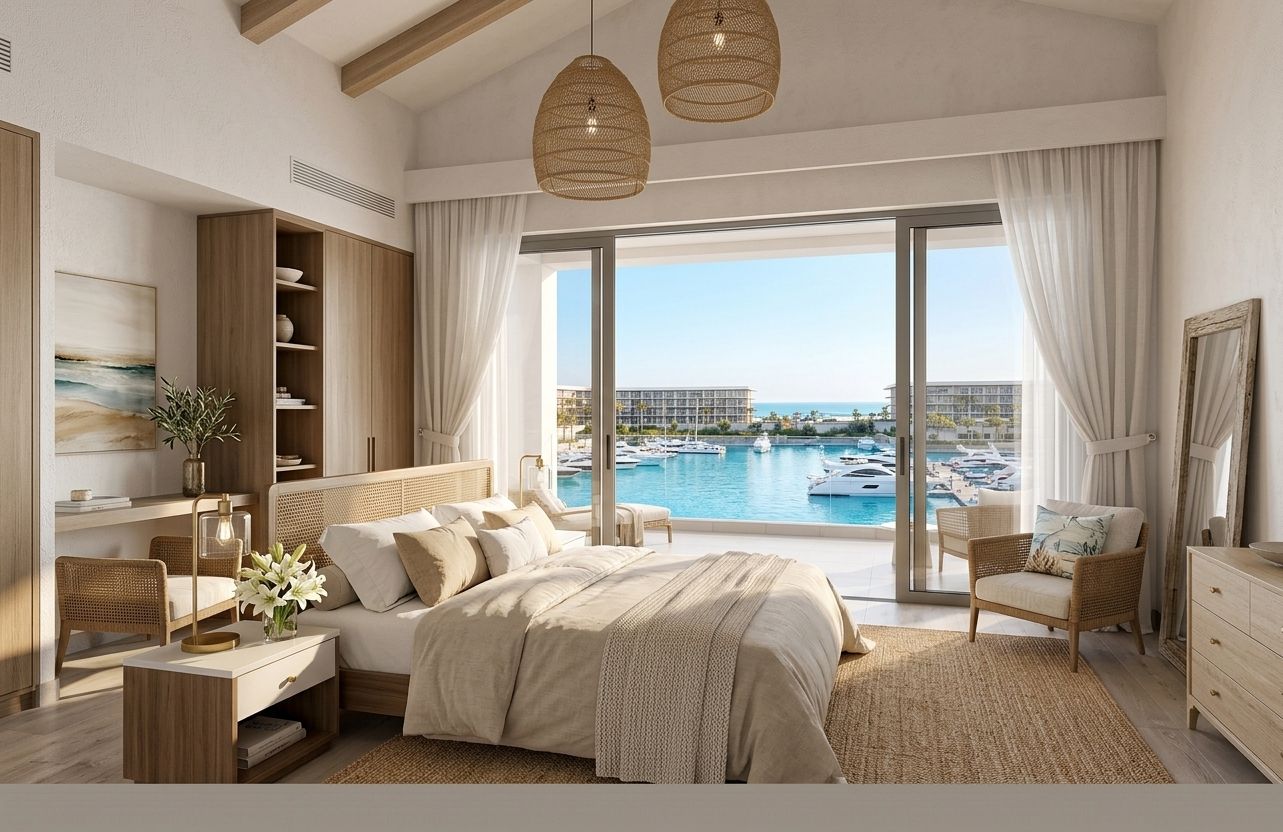 شاليه فندقي فاخر بإطلالة بانورامية على المارينا في مراسي (Marina Front)