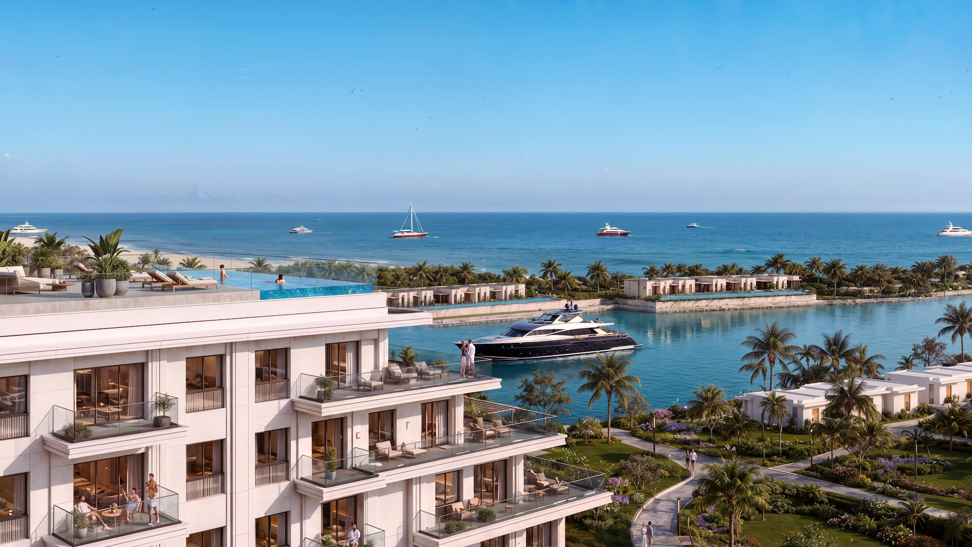 شاليه فندقي فاخر بإطلالة بانورامية على المارينا في مراسي (Marina Front)